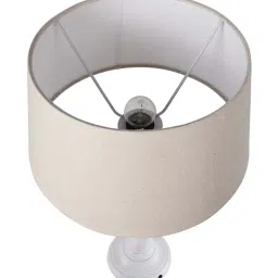 Homesake White Classic Twister Table Lamp White with Khadi Shade (Bulb Included) - Set of 1 image 4