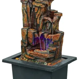 CHRONIKLE Multicolor Polyresin Designer 4 Step Indoor Water Fountain image 5