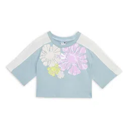 Puma Girls T7 SNFLR Graphic Floral Print Pure Cotton T-shirt-picture-14