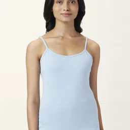 Dreamz by Pantaloons Sky Blue & Navy Cotton Camisoles - Pack Of 2 image 2