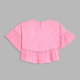 Blue Giraffe Kids Pink Embroidered Top image 2