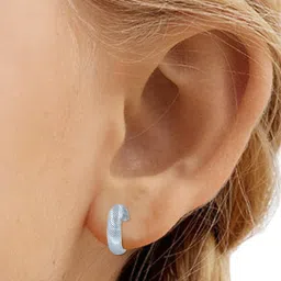 Taraash 92.5 Sterling Silver Engraved Hoop Earrings for Women image 2