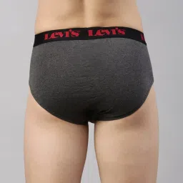 Levi's 065 Dark Grey Melange Cotton Regular Fit Briefs image 2