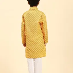 Pro-Ethic Style Developer Kids Yellow & White Printed Full Sleeves Kurta with Pyjamas image 2