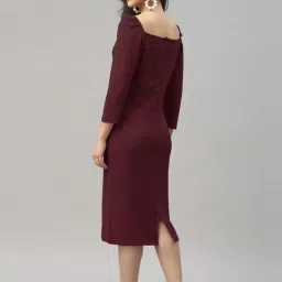 SELVIA Maroon Shift Dress image 2