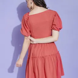 SELVIA Peach A-Line Dress image 2