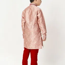 Pro-Ethic Style Developer Kids Dusty Pink & Maroon Printed Full Sleeves Kurta with Pyjamas image 2