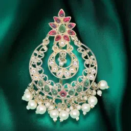 OOMPH Gold Tone Ethnic Floral Design Hair Bun Pin Juda Pin Jadau-image-4