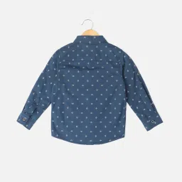 Allen Solly Junior Navy Printed Full Sleeves Shirt image 2