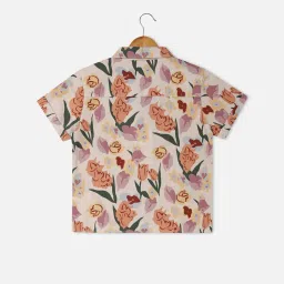 Allen Solly Junior Beige Floral Print Shirt image 2
