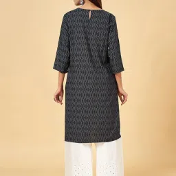 Rangmanch by Pantaloons Black Printed Straight Kurta image 2