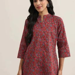 Libas Maroon Regular Fit Floral Print Kurtis-picture-44