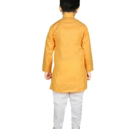 SG Yuvraj Kids Yellow & White Solid Kurta with Churidars image 2