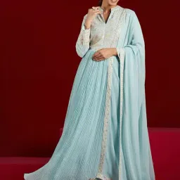 Libas Art Powder Blue Embroidered Kurta Pant Set With Dupatta-image-30