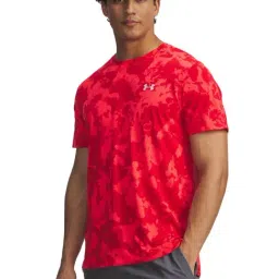 UNDER ARMOUR Red Launch Printed Short Sleeves T-Shirt-image-0