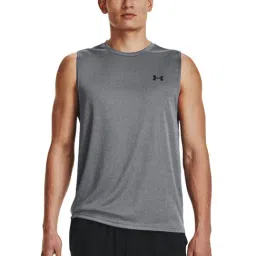 UNDER ARMOUR Grey Velocity Muscle Sleeveless Vest-image-78