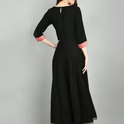 Myshka Black Woven Pattern Straight Kurta image 2