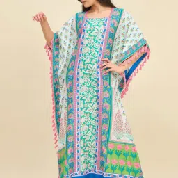 The Kaftan Company Pink Regular Fit Printed Kaftan Night Dress image 4