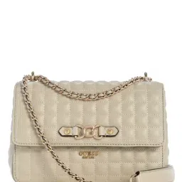 Guess Light Taupe NADIRA Quilted Cross Body Bag-image-15