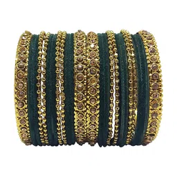 CHRISHAN Set Of 24 Stones-Studded & Beaded Bangles-picture-25