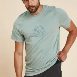 Kimjaly By Decathlon Green Slim Fit Printed Sports T-Shirt-image-8