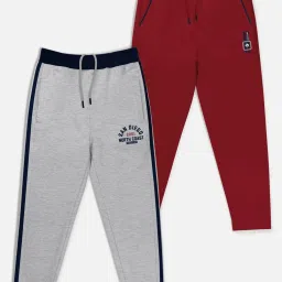 HELLCAT Maroon & Grey Solid Trackpants (Pack Of 2) image 1