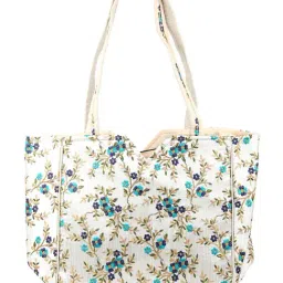 Odette Women Off White Self Design Tote Bag-image-27