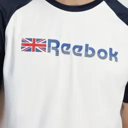Reebok White Regular Fit Logo Printed Sports T-Shirt image 4
