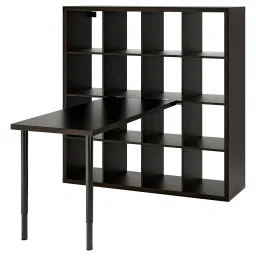 ikea kallax / lagkapten Desk combination, black/black-brown, 147x159x147 cm-picture-30