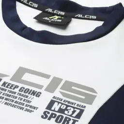 ALCIS White & Blue Logo Print Pullover image 5