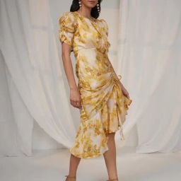 Pinacolada Yellow Regular Fit Printed Dress-picture-1