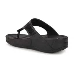 Bata Women's Black Thong Wedges image 5