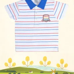 MINIKLUB Kids White Striped Polo T-Shirt-picture-12