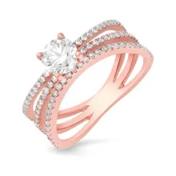 Malabar Gold and Diamonds 18k Rose Gold Diamond Ring for Women-picture-15