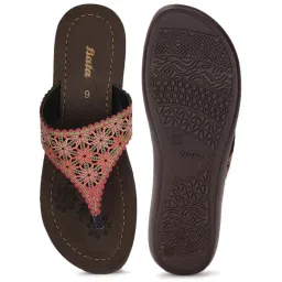 Bata Women's Pink Thong Wedges image 3