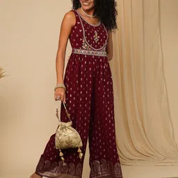 Globus Women Printed Basic Jumpsuit with Embroidered-picture-16
