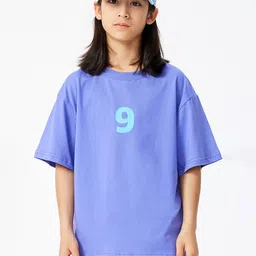 LULU & SKY Girls Typography Pure Cotton Raw Edge Boxy T-shirt-image-53