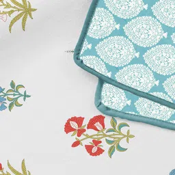 URBAN SPACE White & Red Floral Summer Single Bed Dohar image 2