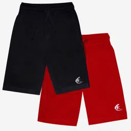 Kiddopanti Logo Print Shorts Pack Of 2 - Black And Red-picture-13