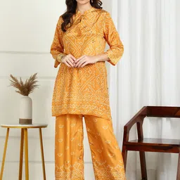 Sangria Bandhani Printed Tunic With Palazzos Co-Ords-picture-11