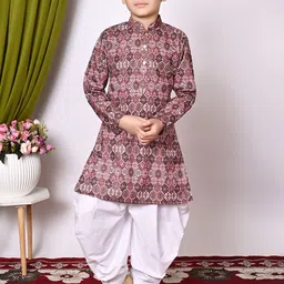 AHLAN APPARELS Boys Ethnic Motifs Printed Regular Sequinned Kurta with Patiala-picture-14