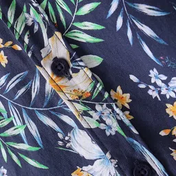 Pine Kids Cotton Half Sleeves All Over Floral Printed Shirt - Navy image 3