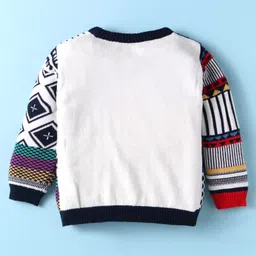 ToffyHouse Knit Full Sleeves Winter Wear Set With Chevron Design - Navy Blue image 3