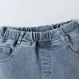 Kookie Kids Denim Shorts With Bow Applique - Blue image 3