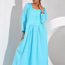 SIDDHO HUM Women Printed Fit-Flare Maxi Dress-image-38