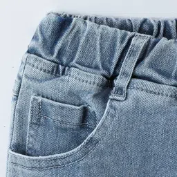 Kookie Kids Denim Shorts With Bow Applique - Blue image 4