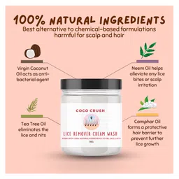 Coco Crush Natural Lice Treatment - Cream Wash (50g), Shampoo (100ml), Oil (200ml), Spray (100ml), and Comb image 4