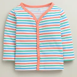 BUMZEE Cotton Knit Full Sleeves Stripes & Vehicle Print Jablas Pack of 3 - Coral & Yellow image 4