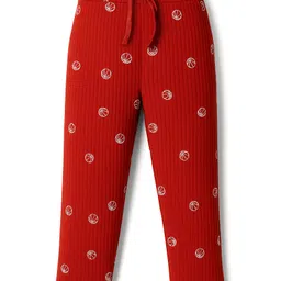 Pine Kids Knit Half Sleeves Co-ords Night Suit With Basketball Print - Rust Orange image 4