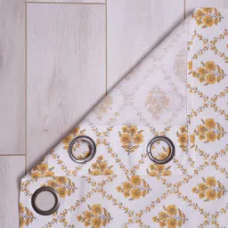 BLANC9 White & Yellow 2 Pieces Floral Printed Door Curtain image 3